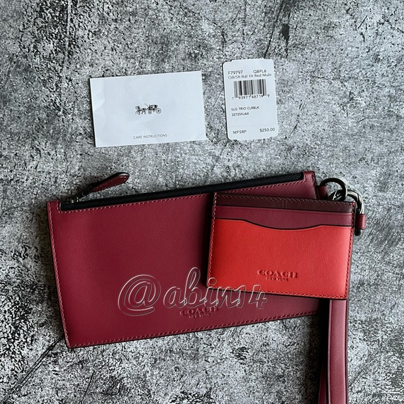 NWT Coach Leather SLG Trio - Picture 6 of 7